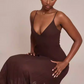 Elegant Sheer Mesh Spaghetti Strap Maxi Dress Sleeveless Pleated Evening Gown DP8240