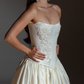 Luxury Beaded Satin Strapless A-Line Wedding Dress DP8393