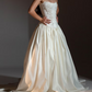 Luxury Beaded Satin Strapless A-Line Wedding Dress DP8393