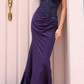 Vintage Strapless Beaded Lace Mermaid Ruched Prom Dress DP8411