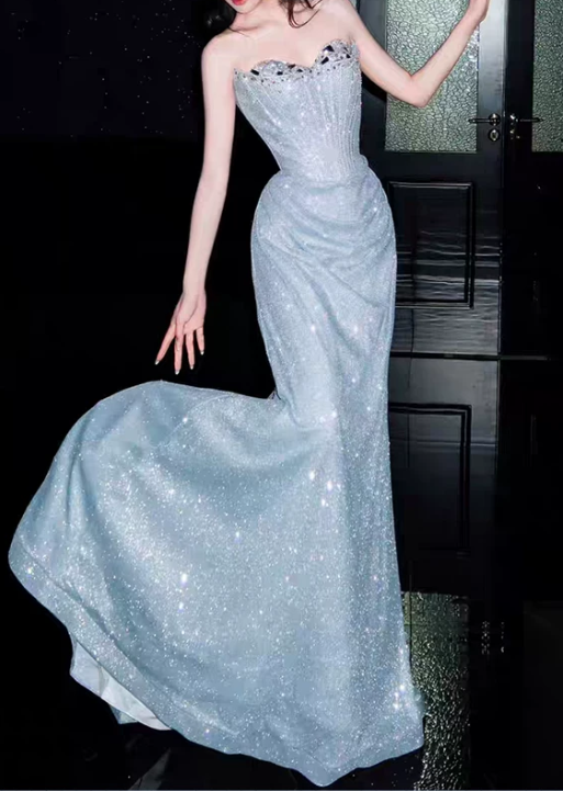Vintage Glitter Strapless Sweetheart A-Line Ruched Floor Length Prom Dress DP8565