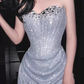 Vintage Glitter Strapless Sweetheart A-Line Ruched Floor Length Prom Dress DP8565