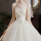 Romantic Sweetheart Strapless Tulle Beaded Lace Bodice A-Line Wedding Dress DP8626