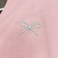 Elegant Pink Square Neck Sleeveless Satin Pearl Bow Appliques Homecoming Dress DP8699