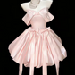Elegant Pink Satin Bows Detail Strapless A-Line Homecoming Dress DP8737