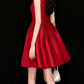 Elegant Red Satin Sleeveless Bow A-Line Homecoming Dress DP8743