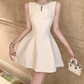Elegant Champagne Sleeveless Beadede A-Line Homecoming Dress DP8746
