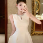 Elegant Champagne Sleeveless Beadede A-Line Homecoming Dress DP8746