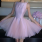 Elegant Pink Satin Tulle Sleeveless Boat Neck A-Line Homecoming Dress DP8748
