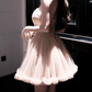 Elegant Champagne Strapless Tulle A-Line Homecoming Dress DP8749