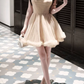 Elegant Champagne Strapless Tulle A-Line Homecoming Dress DP8749