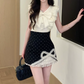 Elegant Puff Sleeve Polka Dot Lace A-Line Homecoming Dress DP8756