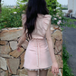 Elegant Puff Sleeve Polka Dot Lace A-Line Homecoming Dress DP8756