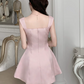 Cute Pink Sleeveless Rhinestone Round Neck Beaded 3D Floral A-Line Homecoming Dress DP8759