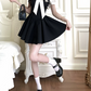 Preppy Polka Dot Bow Short Puff Sleeve A-Line Homecoming Dress DP8761