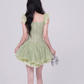 Cute Light Green Lace Ruffle A-Line Homecoming Dress DP8766