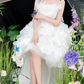 Cute White Strapless 3D Floral Petal A-Line Homecoming Dress DP8796