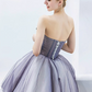 Romantic Strapless Short Floral Applique Tulle A-Line Homecoming Dress DP8803
