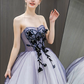 Romantic Strapless Short Floral Applique Tulle A-Line Homecoming Dress DP8803