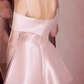 Elegant Pink Satin Off‑the-Shoulder A-Line Homecoming Dress DP8808