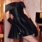 Elegant Pink Satin Off‑the-Shoulder A-Line Homecoming Dress DP8808
