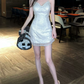 Elegant White Sequin Lace Bodycon Spaghetti Strap Sweetheart Neck Homecoming Dress DP8816
