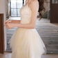 Elegant White Tulle Spaghetti Straps Sequin Sweetheart A-Line Homecoming Dress DP8841