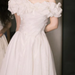 Romantic Ivory Off‑the‑Shoulder Ruffled Taffeta A‑Line Wedding Dress DP8850