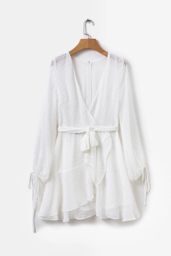 Vintage White V-neck Short A-Line Party Dress Cocktail Dress Homecoming Dress DP6473