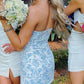 Cute Blue Strapless Sheath Short Party Dress Cocktail Dress Homecoming Dress DP6429