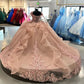 Beautiful Pink Sweetheart Applique Sweet 16 Quinceanera A-Line Tulle Floor-length Prom Dress Birthday Dress Evening Dress Ball Gown DP6499