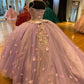 Elegant Applique Beaded Spaghetti Strap Sweet 16 Quinceanera A-Line Tulle Floor-length Prom Dress Birthday Dress Evening Dress Ball Gown DP6504