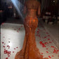 Charming Glittering Sequin Beaded Strapless Mermaid Floor-length Prom Dress Party Dress Evening Dress DP6466