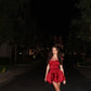Vintage Burgundy Satin Spaghetti Strap Short A-Line Party Dress Cocktail Dress Homecoming Dress DP6489