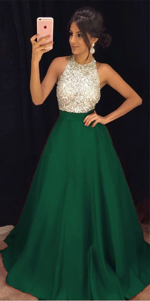 Green A-Line Prom Dress Long Evening Dress Dance Party Gown,DP0199