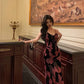 Vintage Spaghetti Strap V-neck Floral Butterfly Design Elegant Sheath Chiffon Evening Dress Prom Dress  DP6125