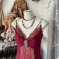 Elegant Burgundy V-neck Spaghetti Strap Lace Mermaid Prom Dress Evening Dress DP6326