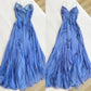 Vintage Embroidery Floral V-neck Spaghetti Strap A-Line Prom Dress Evening Dress DP6325