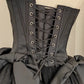 Retro Black A-line Strapless Lace-up Homecoming Dresses Short Satin 16th Birthday Dress DP6042