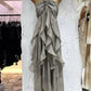 Floral Ruffle Design Halter Dress Elegant A-line Chiffon Evening Party Dress DP6129