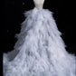 Robe de mariée sirène vintage sans bretelles, motif sirène, ornée de perles scintillantes, DP6116