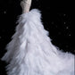 Robe de mariée sirène vintage sans bretelles, motif sirène, ornée de perles scintillantes, DP6116