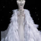 Robe de mariée sirène vintage sans bretelles, motif sirène, ornée de perles scintillantes, DP6116