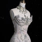 Robe de mariée sirène vintage sans bretelles, motif sirène, ornée de perles scintillantes, DP6116