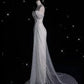 Elegantes, funkelndes, schulterfreies Prinzessinnen-Brautkleid im Meerjungfrauen-Design mit Pailletten, DP6117