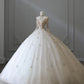 Vintage Sparkling Beaded Ball Gown Design A-Line Long-sleeved Princess Wedding Dress, DP6115