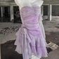 Retro Light Purple A-line Spaghetti Strap Short Lilac Homecoming Dress 17th Birthday Dress DP6043