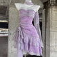 Retro Light Purple A-line Spaghetti Strap Short Lilac Homecoming Dress 17th Birthday Dress DP6043