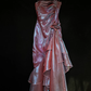 Vintage Spaghetti Straps Asymmetrical Midi Length Party Dress,DP1857
