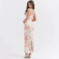 Vintage Floral Sweetheart Prom Dress Sheath Spaghetti Strap Evening Dress Long Formal Dress DP6691